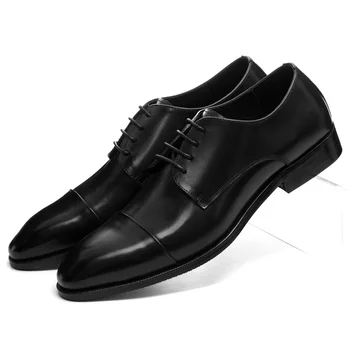Mados pažymėjo tne rudos rudos / juodos verslo bateliai vyrai suknelė, batai natūralios odos oficialų mens vestuvių batai