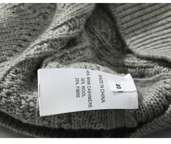 Mados prekės ženklo Žiemos Vilnonių ir Kašmyro Megztinių šiltas Kombinezonas Twist megztiniai Megztinis + Mink Kašmyro Kelnės Laisvalaikio Dviejų dalių wj1560