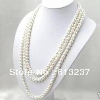 Mados Stilius 6-7mm gražus baltas akoya dirbtiniu būdu išauginti gražių perlų apvalūs karoliukai Karoliai 