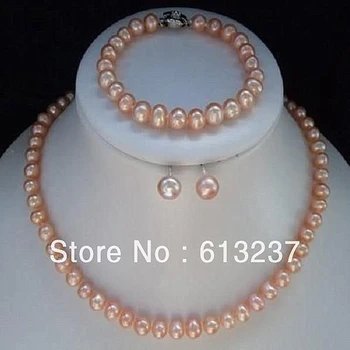 Mados stilius 8-9mm Gražus rožinis akoya pearl apvalūs karoliukai 