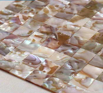 Mados stilius gėlo vandens apvalkalas, mozaikos plytelės sklandžiai prisijungti prie gamtos mišrios spalvos namų puošybai poliruoti mozaikos plytelių karšto pardavimo