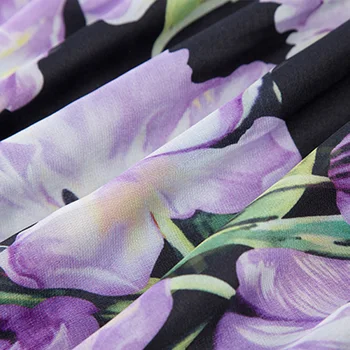 Mados Suknelė Vasarą, Pavasarį, Naujų Moterų 2017 Naujas Pusės Žibinto Rankovės Violetinės Gėlės Spausdinti Emrboidery-line Suknelė