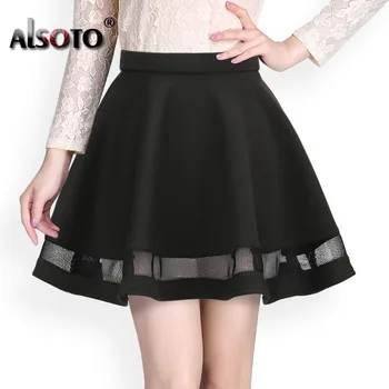 Mados tinklų Projektavimo moterų sijonas elastinga faldas ponios midi sijonas Seksualių Merginų Klostuotas mini sijonai saias Korėja drabužiai