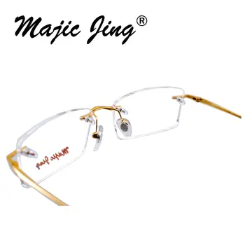 Magija JIng T1310 taškus vyrų stilių gryno titano RX optinių rėmelių trumparegystė akiniai akiniai recepto akiniai