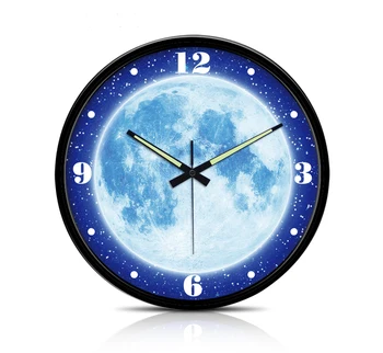 Magiškas šviesos Moon Star Sieninis Laikrodis Star asmenybės miegamojo kambarį sieninis laikrodis Visatos laikrodis