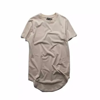 Man si Tun 2017 Mens didelis ir aukštas, Drabužių dizaineris citi tendencijų Drabužius T shirt homme Lenktas hem paprasto balto Pratęstas marškinėliai