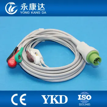 M&B EKG magistralinis kabelis su 5-veda, snap elektrodai, AHA, 6pin iš kinijos