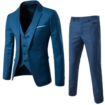 MarKyi 2017 new plus size 6xl mens suits wedding groom casual male suits 3 peiece (jacket+pant+vest)