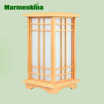 Marmenkina Japoniško stiliaus stalo lempa patalpų lempos kambarį grindų medienos lempos miegamasis den medienos popieriaus Stalo lempos AC110-240V