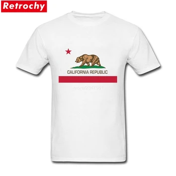 Marškinėliai, Asmenybės Kalifornijos Respublikos Vėliavos Vyrams Geriausias Marškinėliai Dizaino Balti Trumpomis Rankovėmis Didelis Dydis