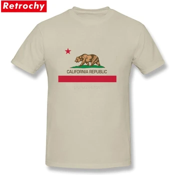 Marškinėliai, Asmenybės Kalifornijos Respublikos Vėliavos Vyrams Geriausias Marškinėliai Dizaino Balti Trumpomis Rankovėmis Didelis Dydis