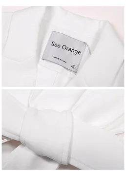 Matyti Orange Moterys, Marškinėliai, Suknelės 2018 M. Pavasarį ilgomis Rankovėmis Suknelė Office Lady Balta Suknelė Moterims Įpjovomis Seksuali Suknelė SO3377