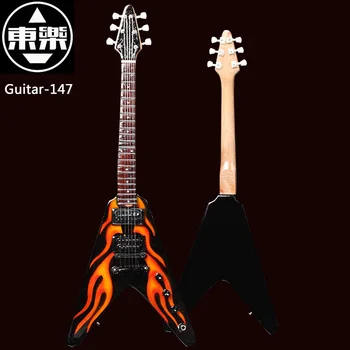 Mediniai Rankų darbo Miniatiūrinės Gitara Modelio gitara-147 Gitara Ekranas su Atveju ir Stendas (Ne Faktinis Gitara! Rodyti Tik!)