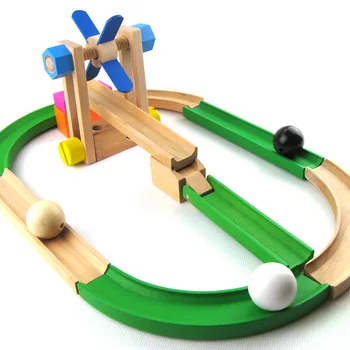 Medinis žaislas vaikui daugiafunkcį roller kelio statyba blokai ankstyvo mokymosi žaislai