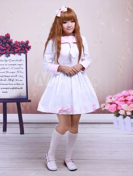 Medvilnės Rožinė Ir Balta Sailor Lankas Medvilnės Mokyklos Lolita Dress