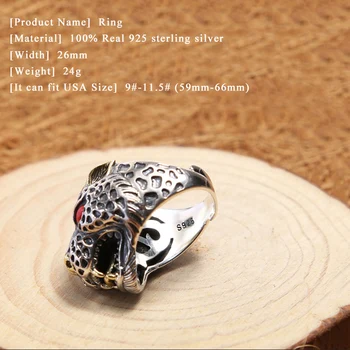 MEILĖ Vyrams, Moterims Atidarymo Piršto Žiedas 925 Sterlingas Sidabro Papuošalai Inkrustacijos Turkis Leopard Reguliuojamas Žiedo Fine Jewelry 2018 FR72