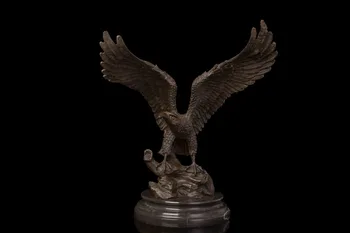 Menai, Amatai, Vario Patvarus Liejimo Amatų Plaukioja Glede Derliaus Žalvario Erelio Skulptūra, Statula Su Marmuro Bazės Hawk Figurin