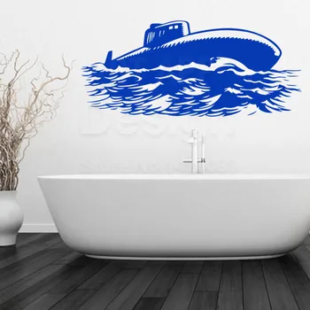 Meno kūrybos dizaino namų dekoro pigius vinilo Jūros povandeninis laivas Siena Lipdukas spalvinga namų puošmena animacinių filmų karo laivas lipdukai kambariuose