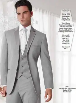 Mens kostiumai įpjovomis atvartas tuxedos vyrų Vestuvių kostiumai Vyrams dvi mygtuką Jaunieji kostiumai, trijų dalių Kostiumas (Striukė+Kelnės+liemenė+kaklaraištis)