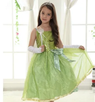 Mergaičių kostiumai vaikams veiklos dėvėti princesė kostiumai žalia gimtadienio suknelė šokių scenos kostiumai dainininkai