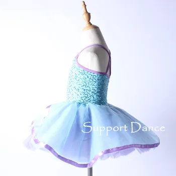 Mergaičių, Moterų Profesionalių Baleto Tutu Suknelė Bamblys Vaikams Suaugusiųjų Dangus Mėlynas China Camisole Kostiumas C281