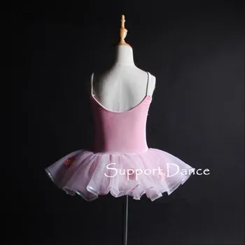 Merginos Aksomo Camisole Baleto Tutu Suknelė Moterims Rožinė Veiklos Kostiumas Paramos Šokių C288