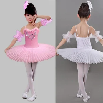 Merginos Baltas Gulbių Ežeras Baleto šokių princesė suknelė, Kostiumas Vaikams Tutu Baleto Leotard Kostiumas Pramoginiai Dacing suknelė Rožinės spalvos Mėlyna