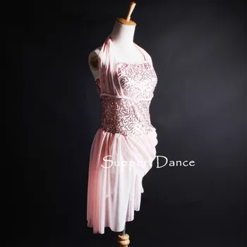 Merginos China Šifono Lotynų Suknelė Moterims Rožinė Šiuolaikinės Veiklos Kostiumas Paramos Šokių C333
