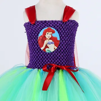 Mermai Ariel Princesė Suknelė Mergaitėms Tiulio Tutu Suknelė Vaikų Mergaičių Halloween Vakarėlį Kalėdų Cosplay Suknelė, Kostiumas Vaikams Drabužių