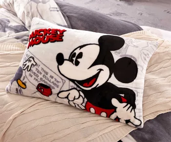 Mickey mouse šalikas patalynės komplektas flanelė antklode padengti 4pcs šiltas visiškai karalienė king size soft vaikų, suaugusiųjų miegamasis dekoro žiemos dovana