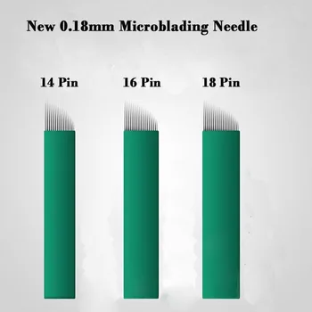 Microblading needle 14 pin 0.18mm diameter blade with Lot No. Expiry Date for microblading tebori embroidery pen