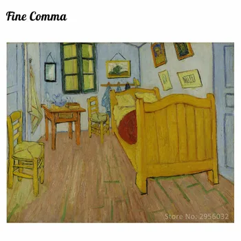 Miegamasis (Arles) 2-oji versija, Vincent van Gogh Rankomis dažyti Aliejaus Tapybai Reprodukcijai Replika Sienos Menas Drobė Tapybai Repro