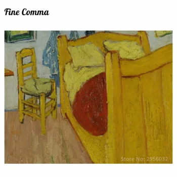 Miegamasis (Arles) 2-oji versija, Vincent van Gogh Rankomis dažyti Aliejaus Tapybai Reprodukcijai Replika Sienos Menas Drobė Tapybai Repro