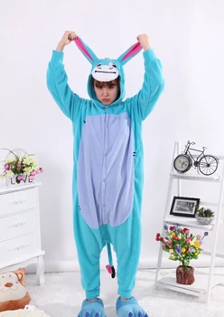 Mielas animacinių filmų onesie Mėlyna Donkey Onesies Pižama Unisex Suaugusiųjų Pižama Cosplay Kostiumų Gyvūnų Onesie Sleepwear Jumpsuit