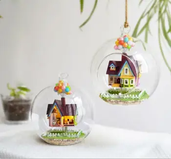 MIELAS KAMBARIO 3D, Stiklo Miniatiūrinės Lėlės Namas Medinis Žaislas 