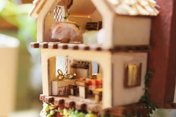 Mielas Kambarys Doll House Dovana draugei Puppenhaus Žaislai Vaikams Miniatiūriniai Baldai, Mediniai Namai