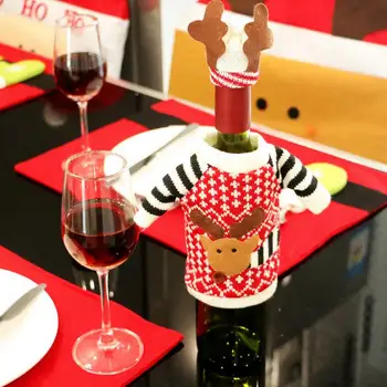 Mielas Mados Medžiaga Raudonojo Vyno Butelio Dangtelį Krepšiai Elnių Kalėdų Džemperis Apdailos Prekių Namo Šalis Santa Claus Ir Kalėdų