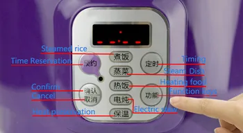 Mikrokompiuterių LED elektros ryžių viryklės šildymo pietūs dėžės 3-sluoksnis nemokamai derinys 304 nerūdijančio plieno įdėklas
