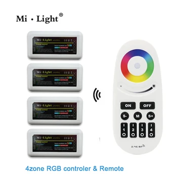 Milight RGBW Valdiklio grupės valdymo 2.4 G, 4-Zona, RF Touch RGBW Led Šviesos Juostelės