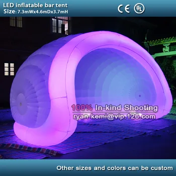 Milžinišką nešiojamų pripučiami juosta palapinė su LED pripučiami kupolas-palapinė spalva keičiasi LED pripučiami renginių palapinė
