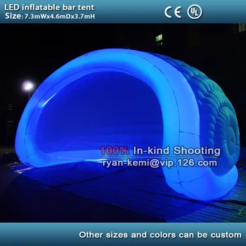 Milžinišką nešiojamų pripučiami juosta palapinė su LED pripučiami kupolas-palapinė spalva keičiasi LED pripučiami renginių palapinė