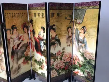 ( Mini ) Išskirtinį Kinijos Klasikinės Lako Nuogų Gražuolių Nuotraukos Sulankstomas Ekranas