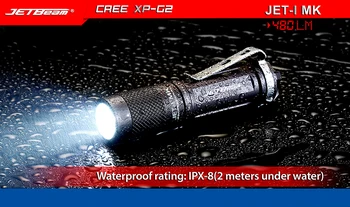 Mini JETBeam JET-1 Cree XP-G2 480 Šviesos Led Žibintuvėlis su Vandeniui lygiai IPX8 iki 14500 Baterija Niteye žibintuvėlis šviesos