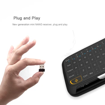 Mini Keyboard 2,4 GHz Belaidė Klaviatūra Oro Pelė su Touchpad USB 2.0 Imtuvas Nešiojamų Combo Kompiuteris, Android TV Box HTPC