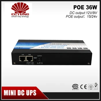 Mini Nešiojamas UPS 15/24VDC POE (Power Over Ethernet) ir 9/12VDC Sąsaja Max 36W Produkcija ir 8800mAh Ličio Baterija integruotas