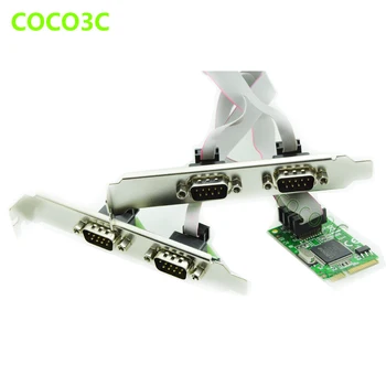 Mini PCI express 4 Serijos uostų Valdiklio plokštė mini PCIe, kad DB9 RS232 adapteris mini PCI-E COM Kortelės MCS9904