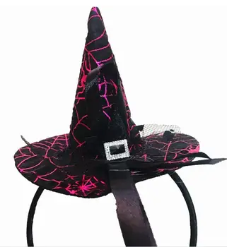 Mini ragana skrybėlę lankelis voratinklis taškų šydas bžūp helovinas fancy dress kostiumai aksesuaras Šalies šukuosena baisu