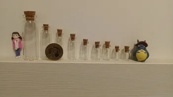 Mini Stiklo Buteliai Su Kamštienos 10*18*5mm 0,5 ml Tuščias Mažas, Norinčių Butelio Stiklo Buteliukai, Indeliai 300pcslot