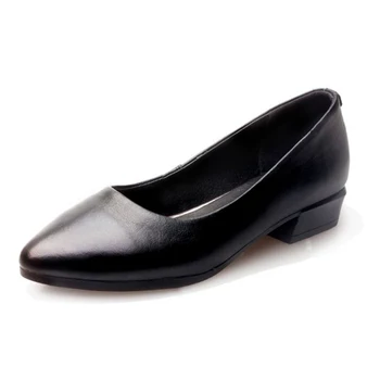 Minkštas apačioje odiniai batai patogūs juodi batai moterims Mažo kulno, ir darbo batai moterims