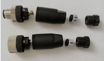 MIX D Type M12 4pin PG7 Pin locking Connectors Aviation Plug Socket Male & Female Wire Panel Connector Adapters Adaptor